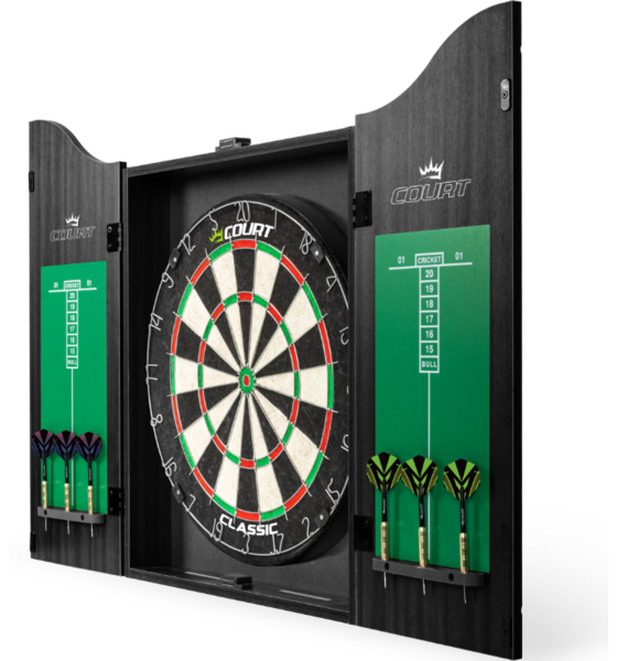 
GYMSTICK, 
Court Classic Dartboard Cabinet Set, 
Detail 1
