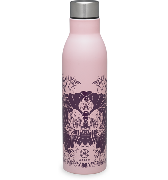 948117101101 GAIAM Easy-grip Water Bottle 25oz/740ml Ow Stainless Steel Floral  Standard Detail