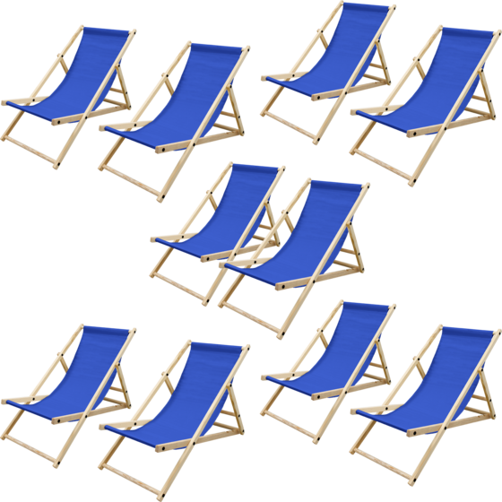 
ECD GERMANY, 
Ecd Germany Set Of 10 Foldable Wooden Deck Chair Garden Sun Lounger Blue Reclining, 
Detail 1
