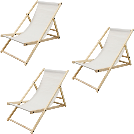 
ECD GERMANY, 
Ecd Germany Set Of 3 Foldable Wooden Deck Chair Garden Sun Lounger Beige Reclining Beach Chair, 
Detail 1
