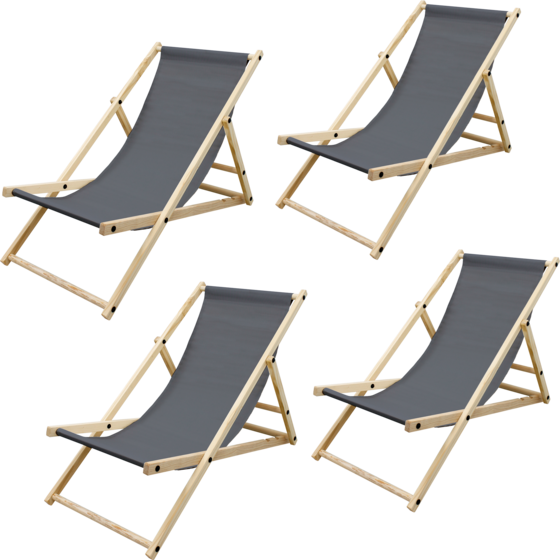 
ECD GERMANY, 
Ecd Germany Set Of 4 Foldable Wooden Deck Chair Garden Sun Lounger Anthracite Reclining, 
Detail 1
