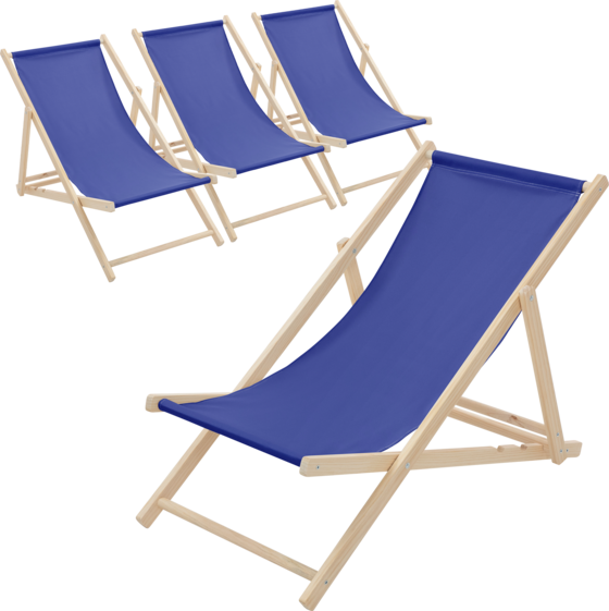 
ECD GERMANY, 
Ecd Germany Set Of 4 Foldable Wooden Deck Chair Garden Sun Lounger Blue Reclining, 
Detail 1
