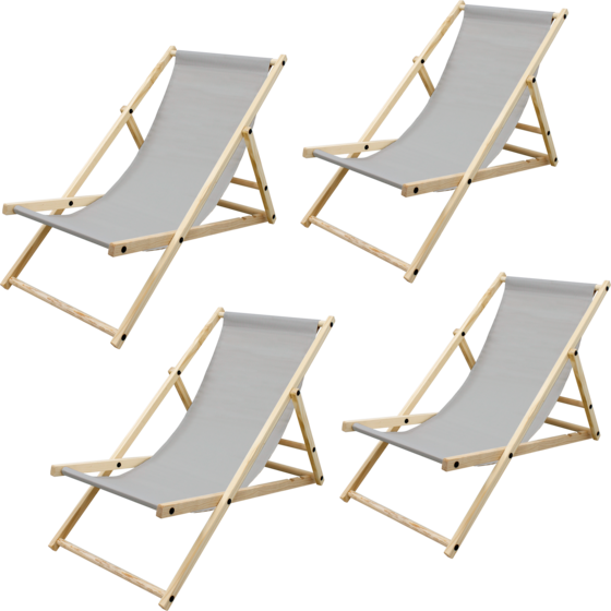 
ECD GERMANY, 
Ecd Germany Set Of 4 Foldable Wooden Deck Chair Garden Sun Lounger Light Gray Reclining, 
Detail 1

