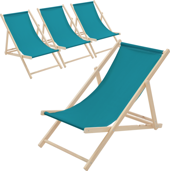 
ECD GERMANY, 
Ecd Germany Set Of 4 Foldable Wooden Deck Chair Garden Sun Lounger Turquoise Reclining, 
Detail 1
