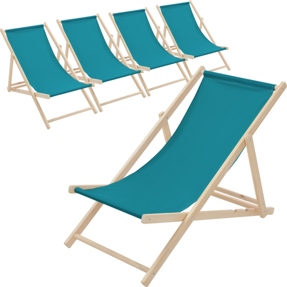 
ECD GERMANY, 
Ecd Germany Set Of 5 Foldable Wooden Deck Chair Garden Sun Lounger Turquoise Reclining, 
Detail 1

