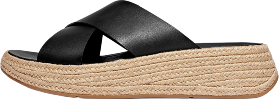 
FITFLOP, 
F-mode Espadrille Leather Flatform Cross Slides, 
Detail 1

