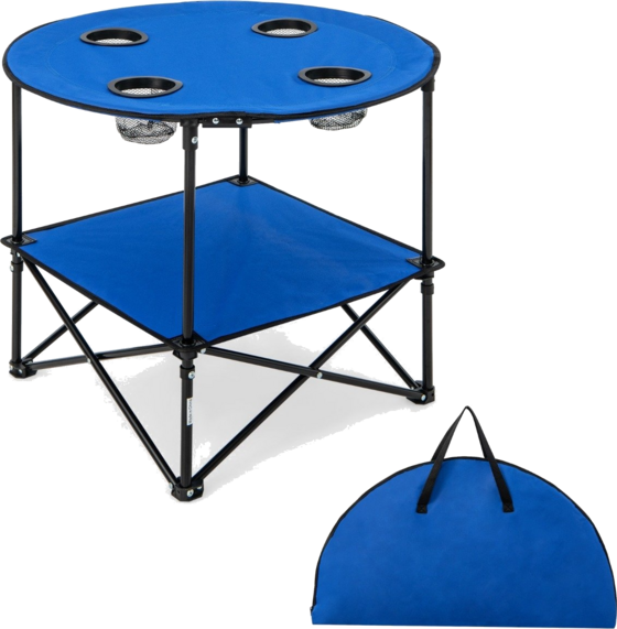 950587101101 NORTHIX Foldable Camping Table With Drink Holders  Carry Bag 2 Tier Fishing Table Picnic Table  Standard Detail