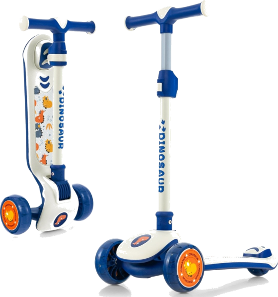 950414101101 NORTHIX Foldable Children's Scooter With Pu Led Wheels And Rear Brake, Height-adjustable Scooter, White  Standard Detail