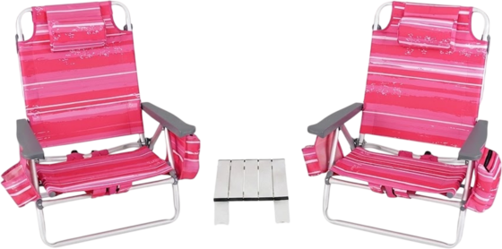 
NORTHIX, 
Folding Beach Chair Set, 2 Chairs, Table, 5-position Backrest, 
Detail 1
