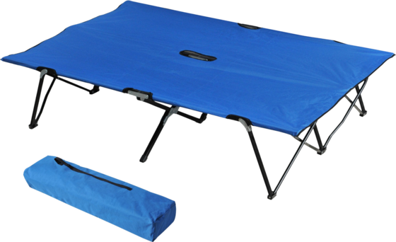 
NORTHIX, 
Folding Camping Bed For 2 People, Camp Bed With Carry Bag, Up To 136 Kg, Steel Oxford, Blue + Black,, 
Detail 1
