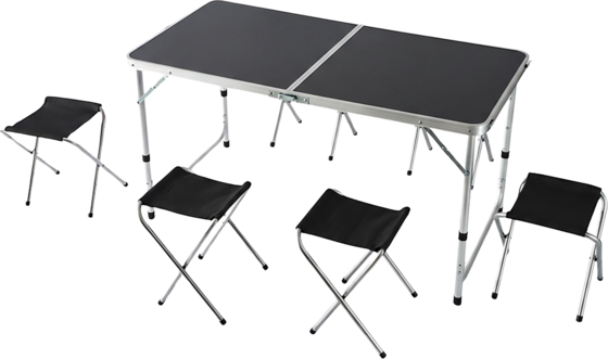 
NORTHIX, 
Folding Camping Table With 4 Stools, Adjustable Height, 
Detail 1
