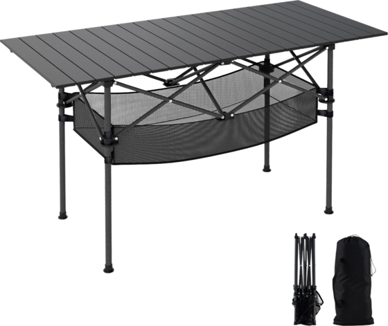 
NORTHIX, 
Folding Camping Table With Roll-up Aluminum Top, Black, 
Detail 1
