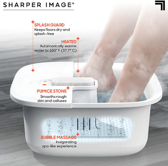 SHARPER IMAGE, Fotbad Med Massage/slipsten