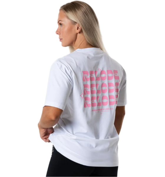 952076101101 RELODE Funky T-shirt - Vit  Model01 Detail