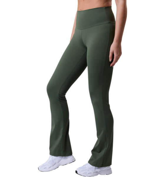 935259103101 CLN ATHLETICS Fuse Flared Tights Moss Green  Model01 Detail