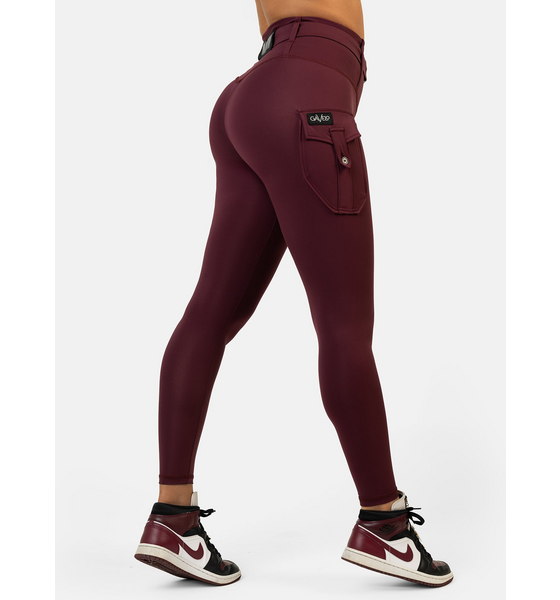 920669101101 GAVELO Gavelo Cargo Leggings Burgundy 920669101101 GAVELO Gavelo Cargo Leggings Burgundy Model01 Detail