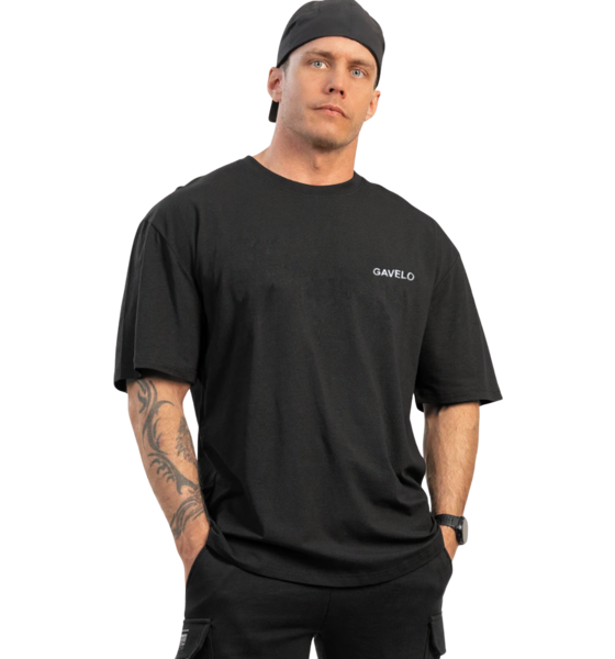 956198101101 GAVELO Gavelo Power Oversize Tee Black  Model01 Detail