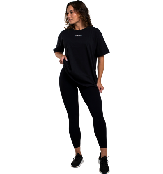 956210101101 GAVELO Gavelo Statement Oversize Tee Black  Model01 Detail