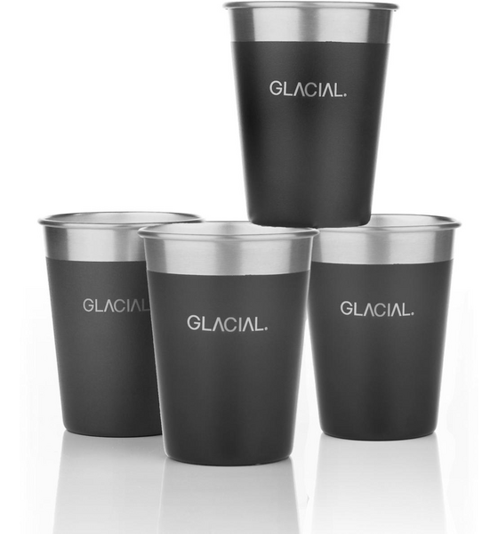 GLACIAL, Glacial Bottle - 4-pack Matte Black Cup Set