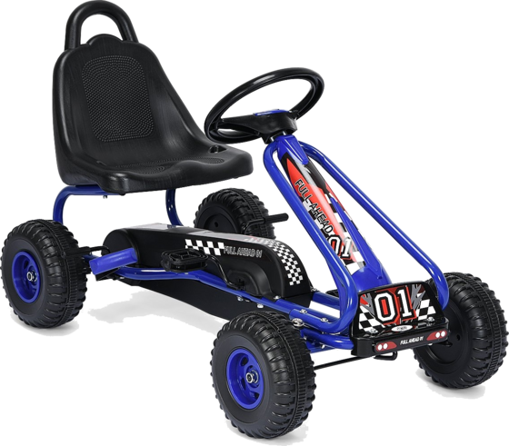 951669101101 NORTHIX Gokart Go Cart With Handbrake Pedal Car 30kg Pedal Vehicle Pedal Vehicle 3-6 Years Blue  Standard Detail