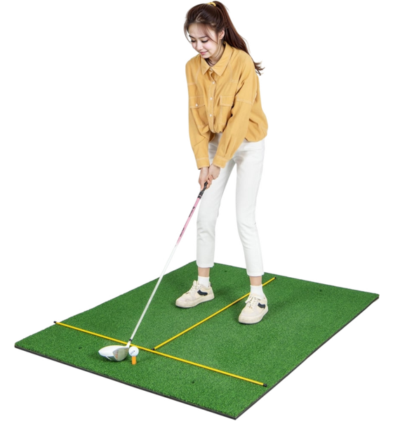 
NORTHIX, 
Golf Hitting Mat 2 Rubber Tees  2 Alignment Rods  6 Tee Positions 152 X 117 Cm Thickness 32 Mm, 
Detail 1

