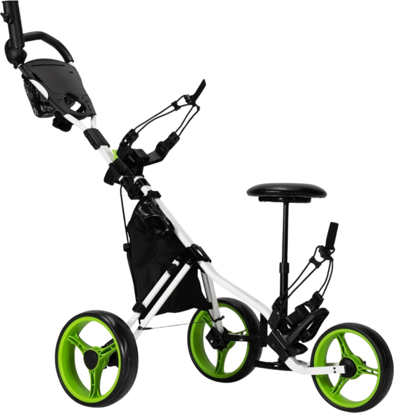 
NORTHIX, 
Green 3 Wheel Golf Cart With Folding Seat  Umbrella Holder, 
Detail 1

