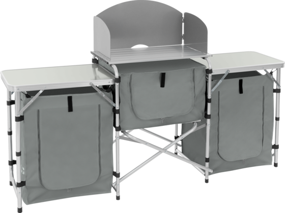 
HAUKI, 
Hauki Camping Kitchen Grey Foldable Outdoor Cabinet With Carry Bag, Portable Travel Cooking Statio, 
Detail 1

