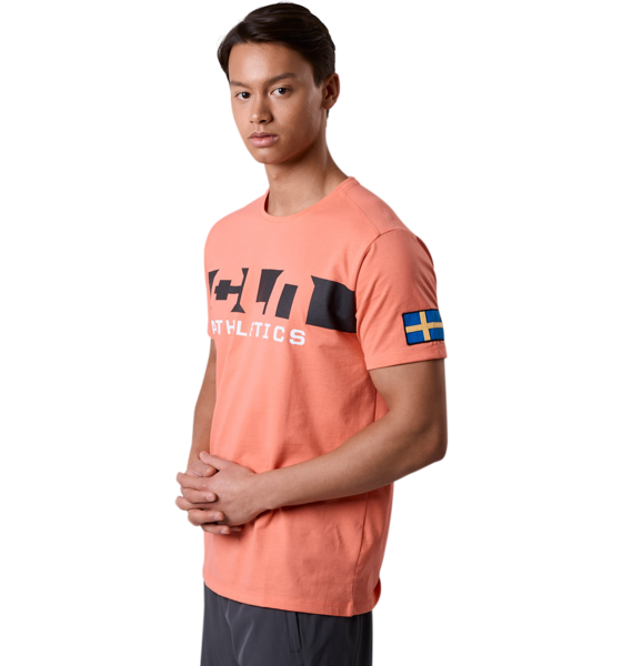 950112101101 CLN ATHLETICS Haze T-shirt Coral Peach  Model01 Detail