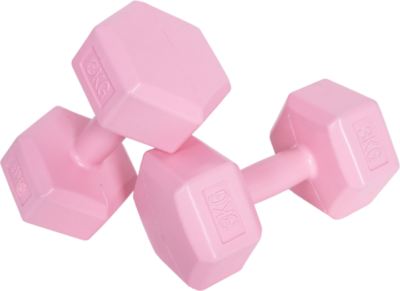 
B2X, 
Hex Dumbbells Set 2x3 Kg, Exercise Weights, Fitness Load, Pink, Modernhome, 
Detail 1
