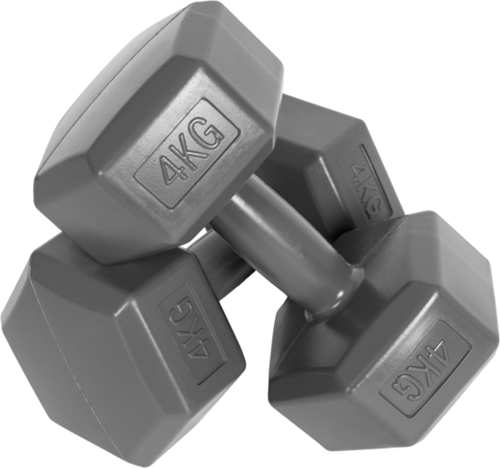 
B2X, 
Hex Dumbbells Set 2x4 Kg, Exercise Weights, Fitness Load, Gray, Modernhome, 
Detail 1
