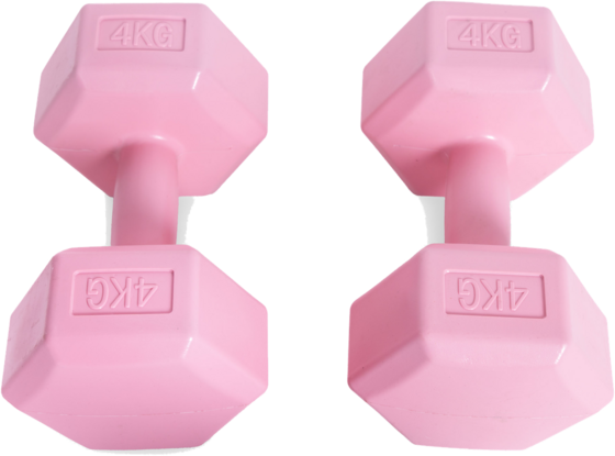 
B2X, 
Hex Dumbbells Set 2x4 Kg, Exercise Weights, Fitness Load, Pink, Modernhome, 
Detail 1
