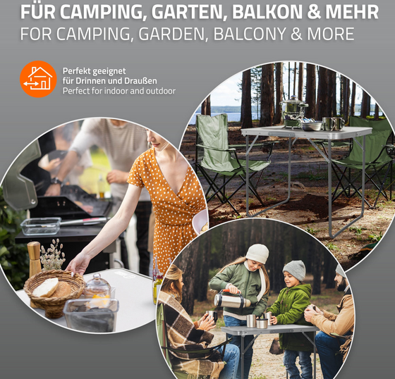 ECD GERMANY, Hopfällbart Campingbord 70x50x60 Cm