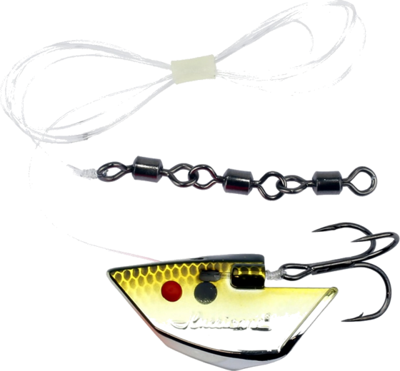 
HURRICANE, 
Hurricane Baithead L Rigged Uv Chrome Golden Shad, 
Detail 1
