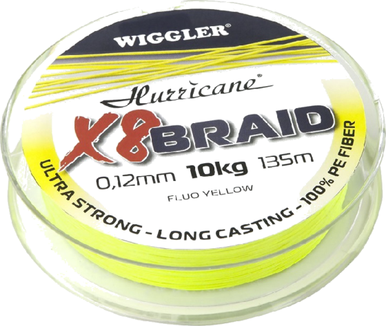 
HURRICANE, 
Hurricane X8 Braid Fluo Yellow 0,08mm 7,2kg 135m, 
Detail 1
