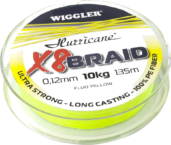 
HURRICANE, 
Hurricane X8 Braid Fluo Yellow 0,18mm 16,3kg 135m, 
Detail 1
