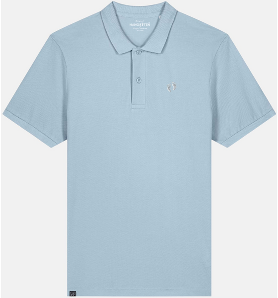 
HANG TEN, 
Icon Organic Cotton Polo Shirt - Sky Blue, 
Detail 1
