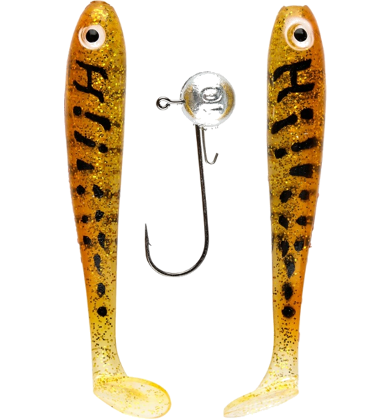 
IFISH, 
Ifish The Demon Shad 10cm, 2-pack Including Jig Head - Motoroil, 
Detail 1
