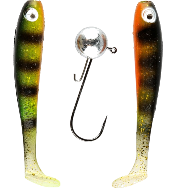 
IFISH, 
Ifish The Demon Shad 7cm, 2-pack Including Jig Head - Fluo Perch, 
Detail 1
