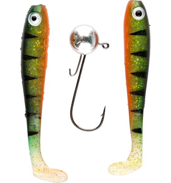 
IFISH, 
Ifish The Demon Shad 7cm, 2-pack Including Jig Head - Hot Perch, 
Detail 1
