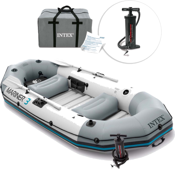 
INTEX, 
Inflatable Boat Mariner 3 For 3 Persons Paddles Pump Fishing Rod Holders And Motor Mount Intex 68373, 
Detail 1
