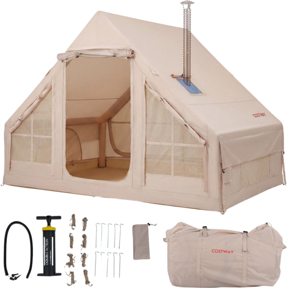 
NORTHIX, 
Inflatable Camping Tent, 4-person, Air Pump, Waterproof; Chimney Port, 
Detail 1
