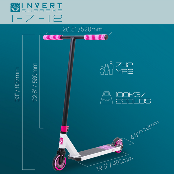 INVERT, Invert Supreme Entry Level Stunt Scooter For Ages 7-12