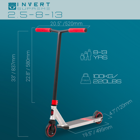 INVERT, Invert Supreme Intermediate Stunt Scooter For Ages 8-13