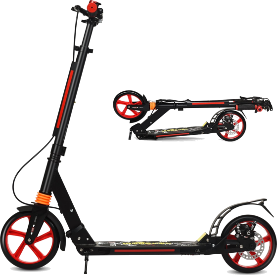 951640101101 NORTHIX Kickscooter City Scooter Carrying Strap Scooter Height Adjustable Kick Scooter Black  Standard Detail