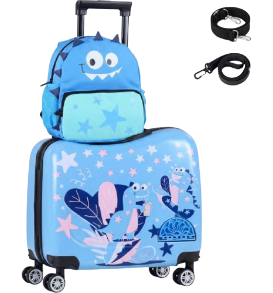 
NORTHIX, 
Kids 2-piece Ride-on Carry-on Luggage Set, Blue, 
Detail 1
