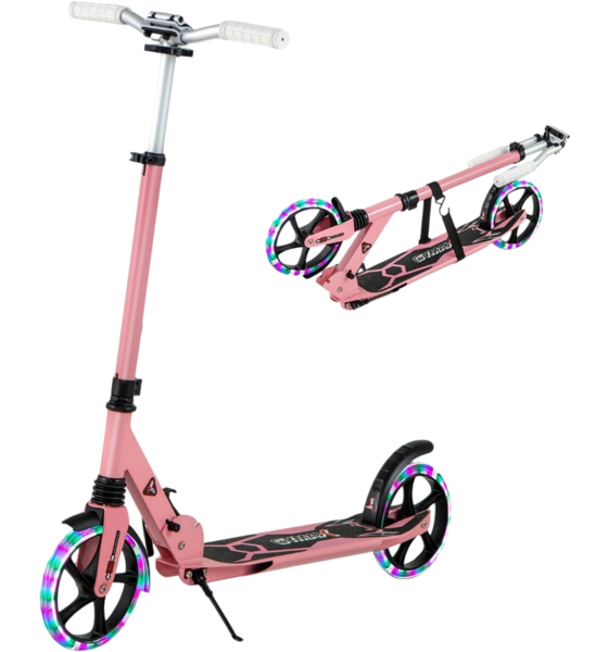 
NORTHIX, 
Kids Folding Scooter With Lights, Adjustable Handle, Pink, 
Detail 1
