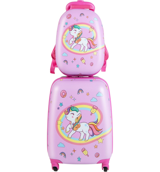 
NORTHIX, 
Kids Suitcase Rolling Hard Suitcase 2-piece Carry-on Luggage Set With Spinner Wheels Pink, 
Detail 1
