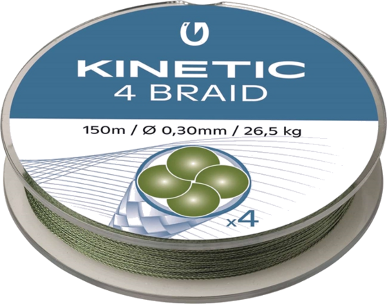 
KINETIC, 
Kinetic 4 Braid 150m 0,14mm/14,8kg Dusty Green, 
Detail 1
