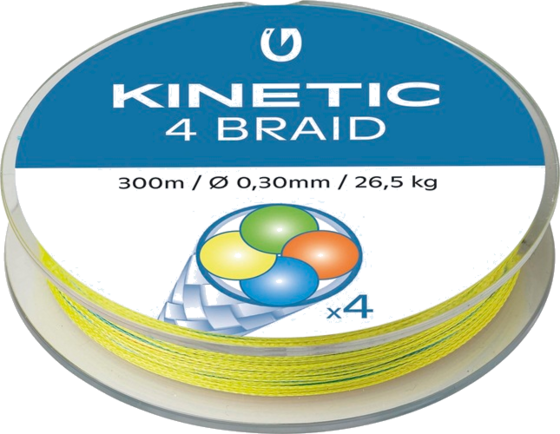 
KINETIC, 
Kinetic 4 Braid 300m 0,35mm/28,3kg Multi Colour, 
Detail 1
