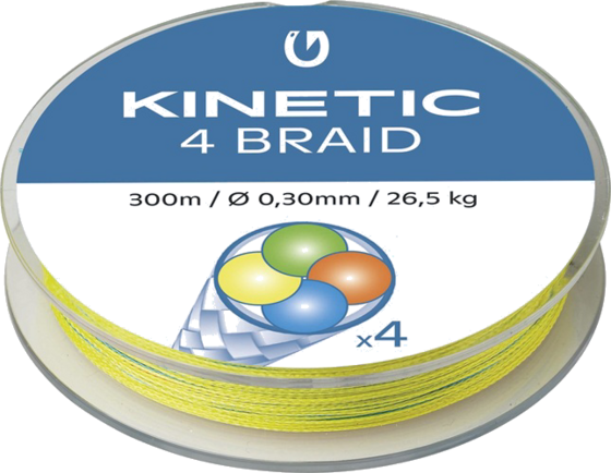 
KINETIC, 
Kinetic 4 Braid 300m 0,40mm/33,6kg Multi Colour, 
Detail 1
